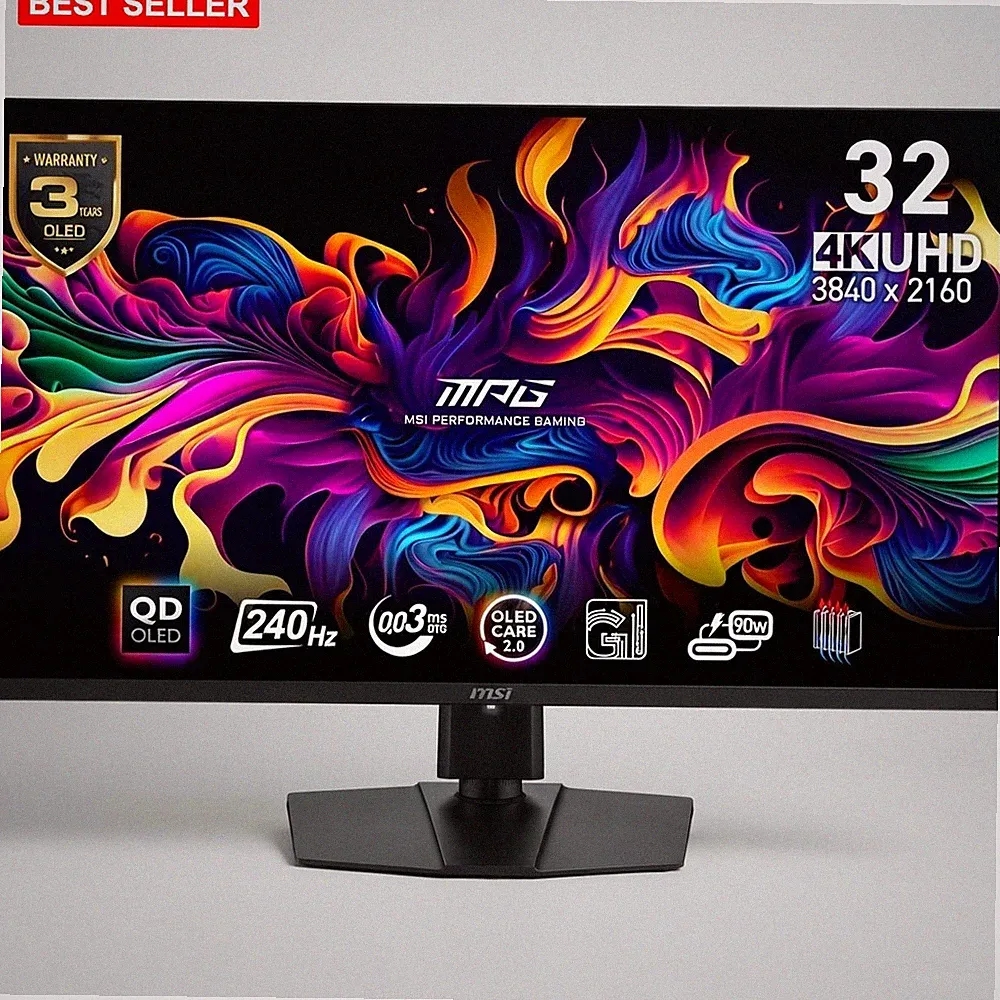 msi MPG 321URX QD-OLED, 32" 4K UHD Quantum Dot OLED Gaming Monitor, 3840 x