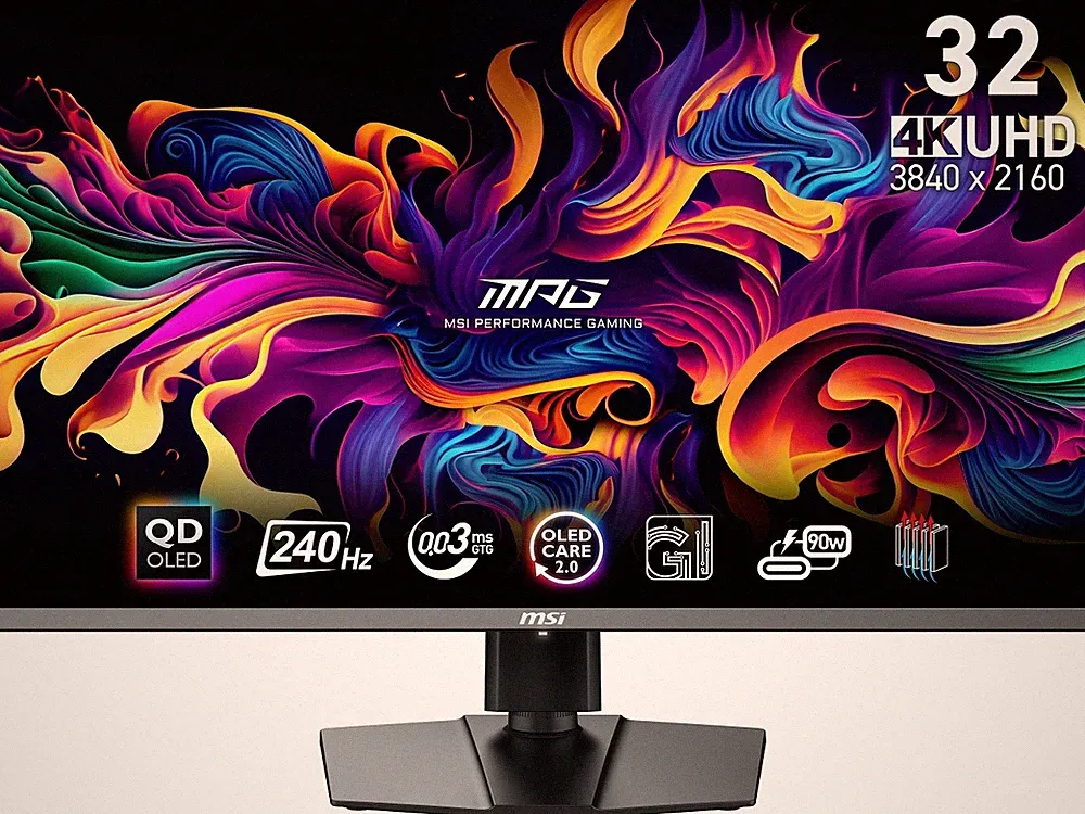 MSI MPG 321URX QD-OLED 32" UHD Gaming Monitor, 240Hz/0.03ms HDR 400