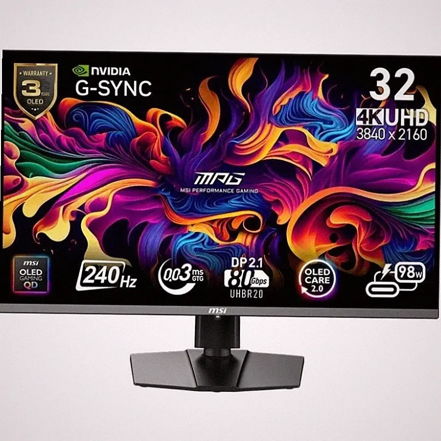 MSI MPG 322URX QD-OLED UHD 240Hz 32 inch Gaming Monitor