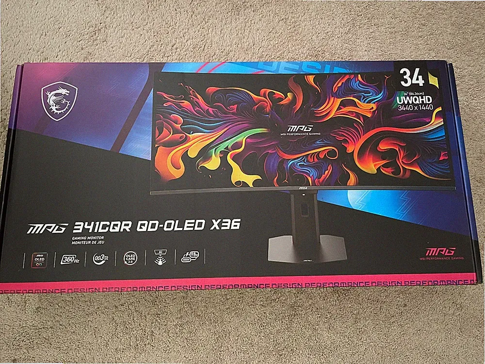 msi MPG 341CQR QD-OLED X36 34-Inch UWQHD Tandem QD-OLED Monitor.
