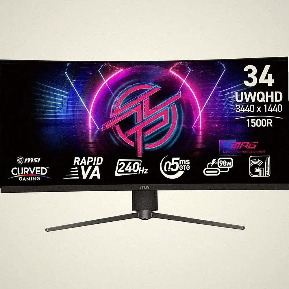 MSI MPG 346CQRF X24 34" 2K QHD 240Hz Curve Gaming Monitor 0.5ms Adaptive-Sync