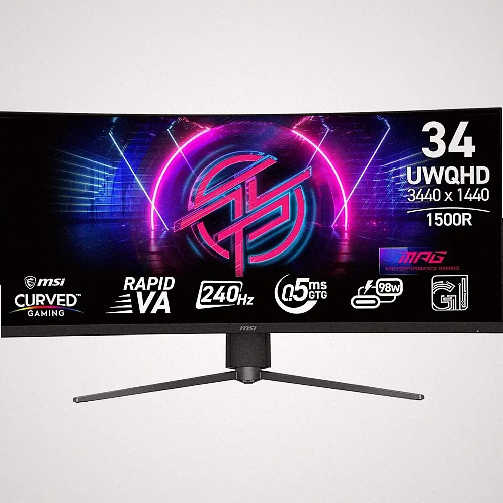MSI MPG 346CQRF X24 34" 2K QHD 240Hz Curve Gaming Monitor 0.5ms Adaptive-Sync