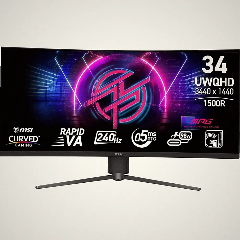 MSI MPG 346CQRF X24 34" 2K QHD 240Hz Curve Gaming Monitor 0.5ms Adaptive-Sync