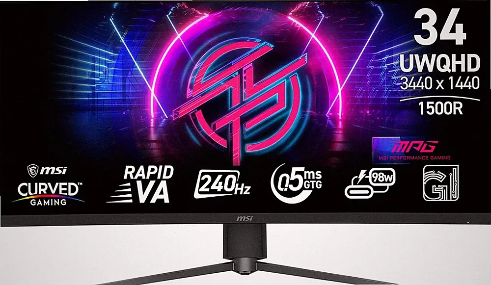 MSI MPG 346CQRF X24 34-inch 3440 x 1440 (UWQHD) Gaming Monitor, 240Hz, Adaptive