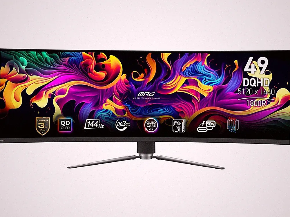 MSI MPG 491CQP QD-OLED 49" 32:9 1800R Curved Gaming Monitor 144Hz 0.03ms
