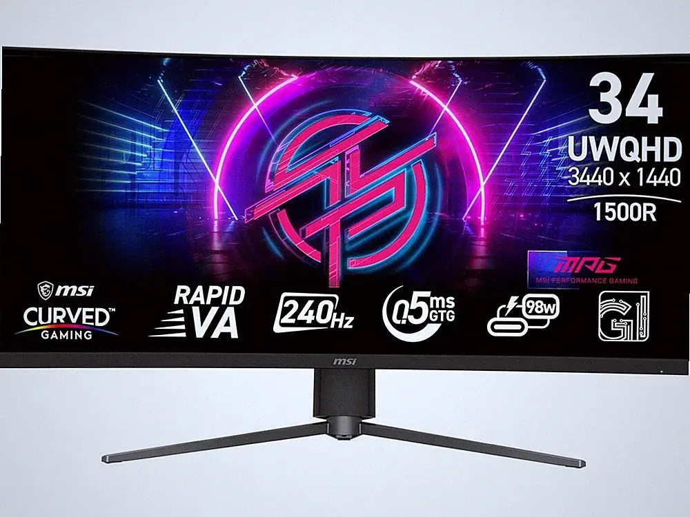 MSI MPG346CQRFX24 34" UWQHD Curved Gaming Monitor 240Hz