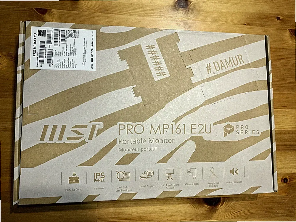 MSI PRO MP161 E2 15.6" Portable Monitor Full HD 1080p USB-C,mini HDMI W/Case NEW