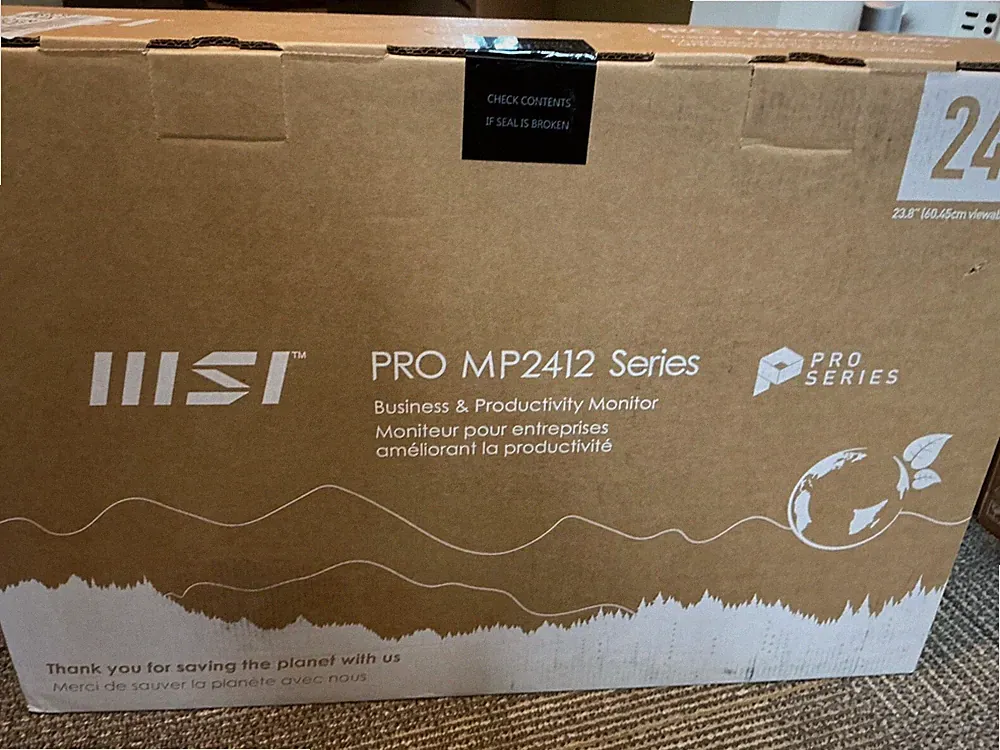 MSI PRO MP2412 Monitor Unopened White
