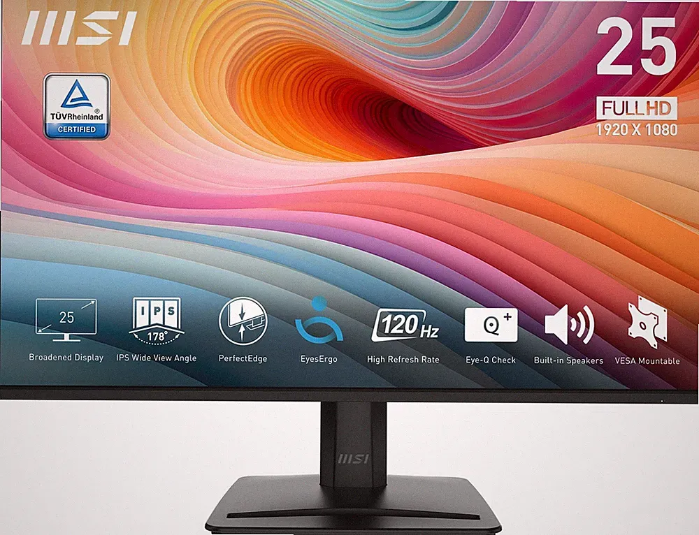 MSI PRO MP251 E2 25" FHD Business Flat IPS Monitor 120Hz/1ms Built-in Speaker