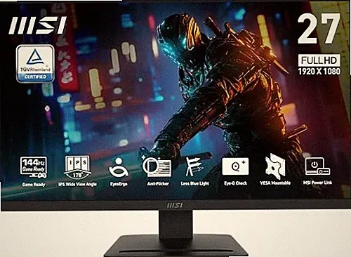 MSI PRO MP273L E14 27" FHD 1920 X 1080 144HZ GAMING OFFICE MONITOR - BLACK