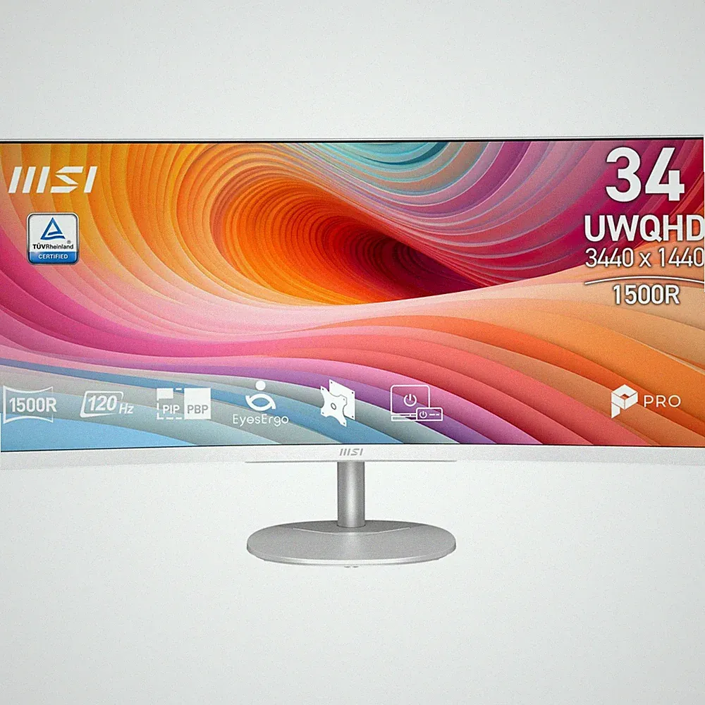 MSI PRO MP341CQW E12 34" UltraWide QHD 2K Curved Monitor Adaptive Sync HDR Ready