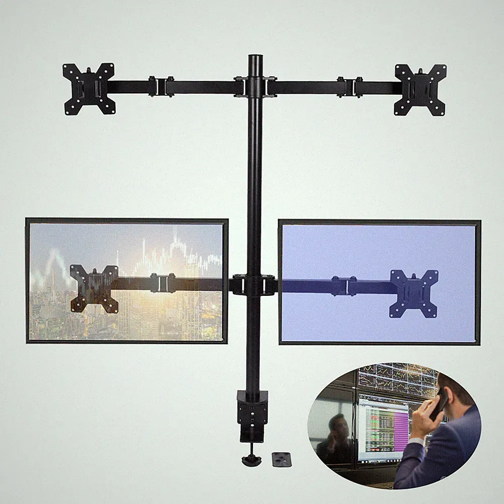 Multi Monitor Mount Gaming Pc Vertical Desktop Computer Stand Rack Screen Quad