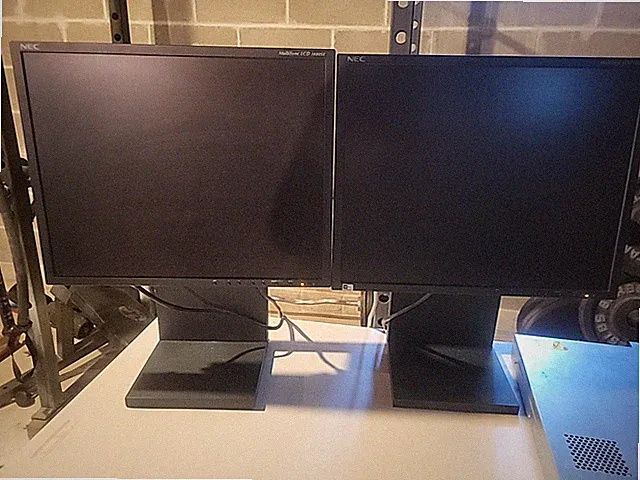 NEC Multisync LCD 1880SX, Very Nice Early 2000's LCD, Black (2) SET - VINTAGE