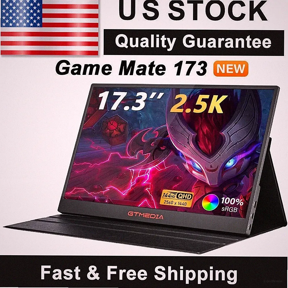 NEW|165Hz Portable Gaming Monitor 17.3 2.5K QHD Extender Monitor Freesync Screen