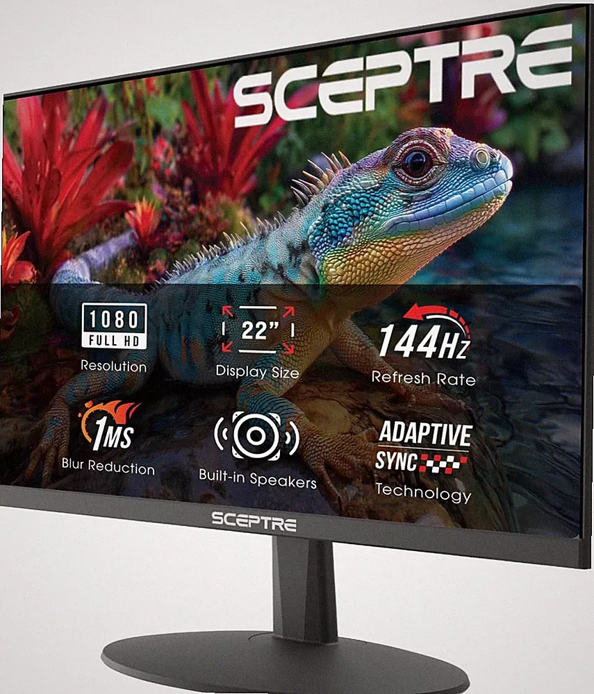 New 22-Inch Gaming Monitor, FHD 1080P, up to 144Hz, HDMI, Displayport, Built-In