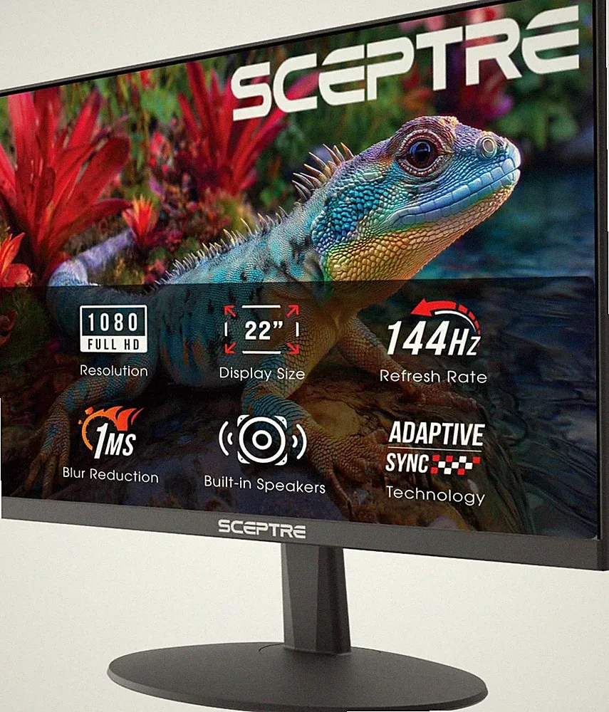 New 22-Inch Gaming Monitor, FHD 1080P, up to 144Hz, HDMI, Displayport, Built-In