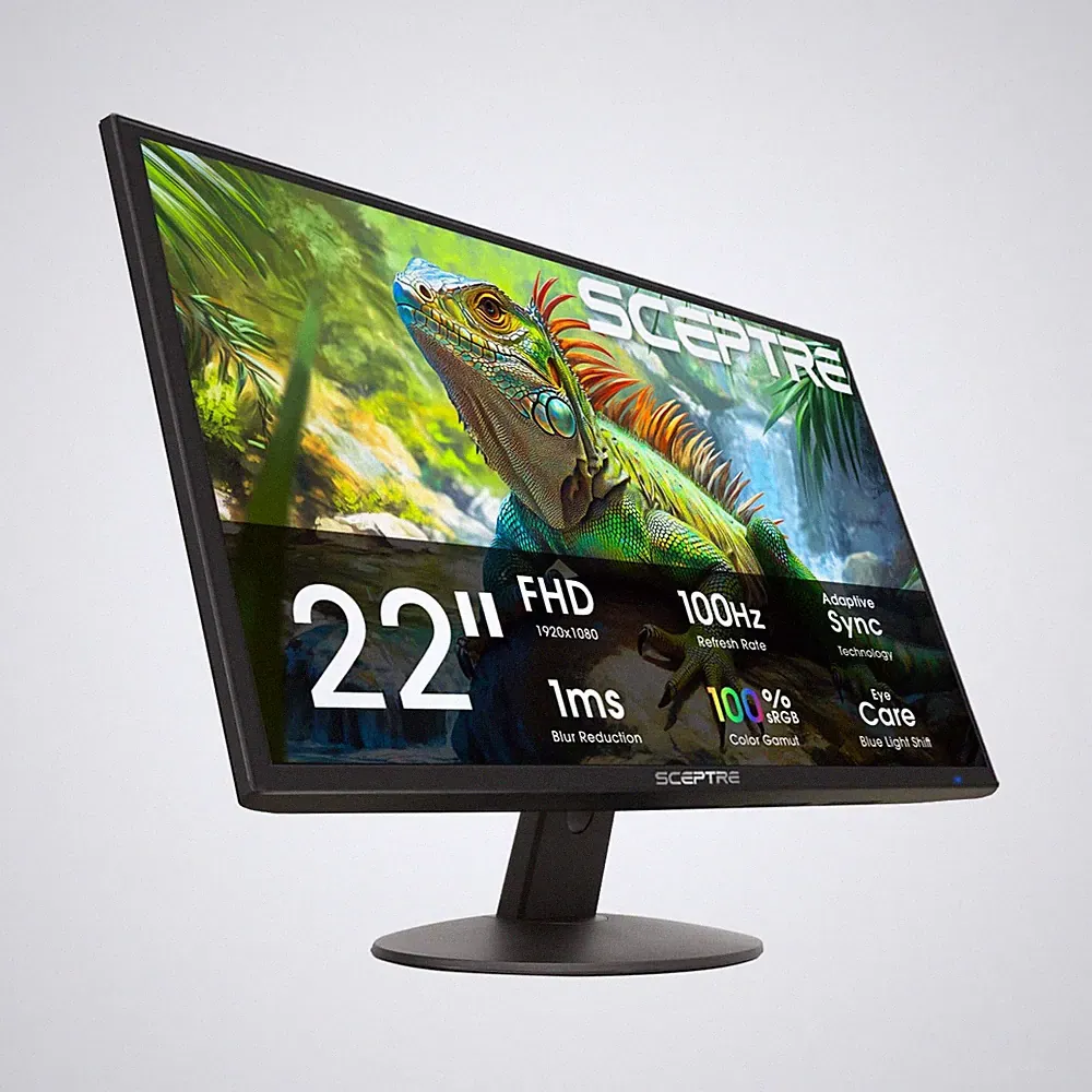 New! 22 inch Prime Monitor 100+Hz 100% sRGB HDMI x2 VGA Build-in Speakers, Ma...