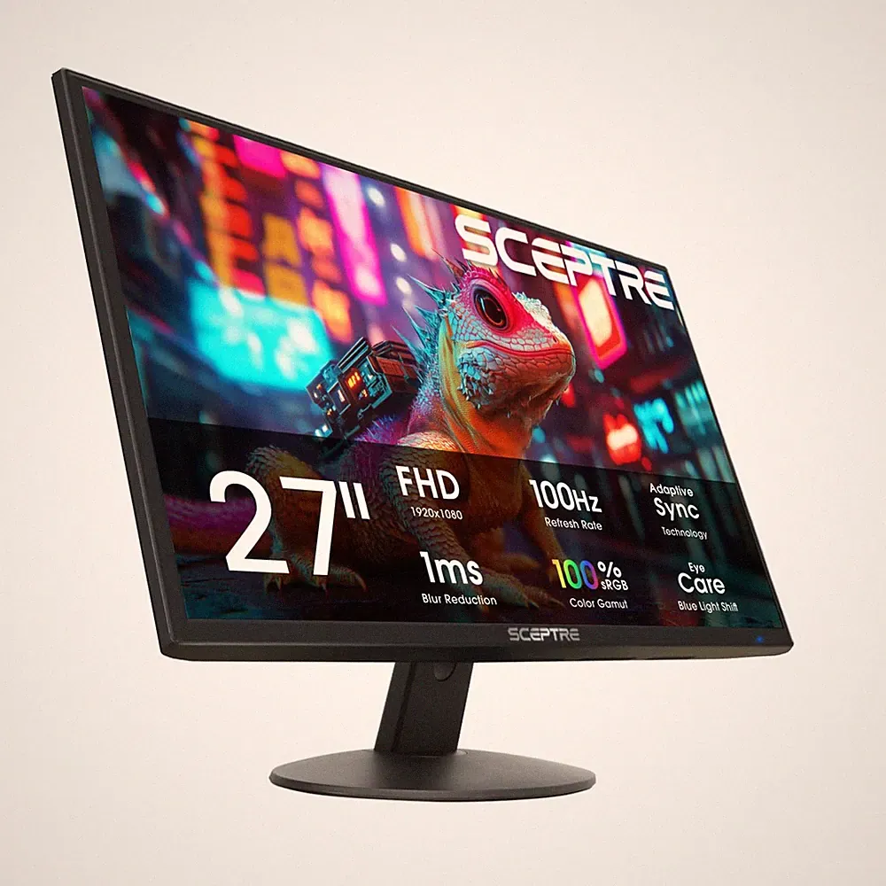 New 27-inch Prime Monitor 100Hz HDMI x2 VGA 1ms 99% sRGB Eye-Care Build-in Sp...