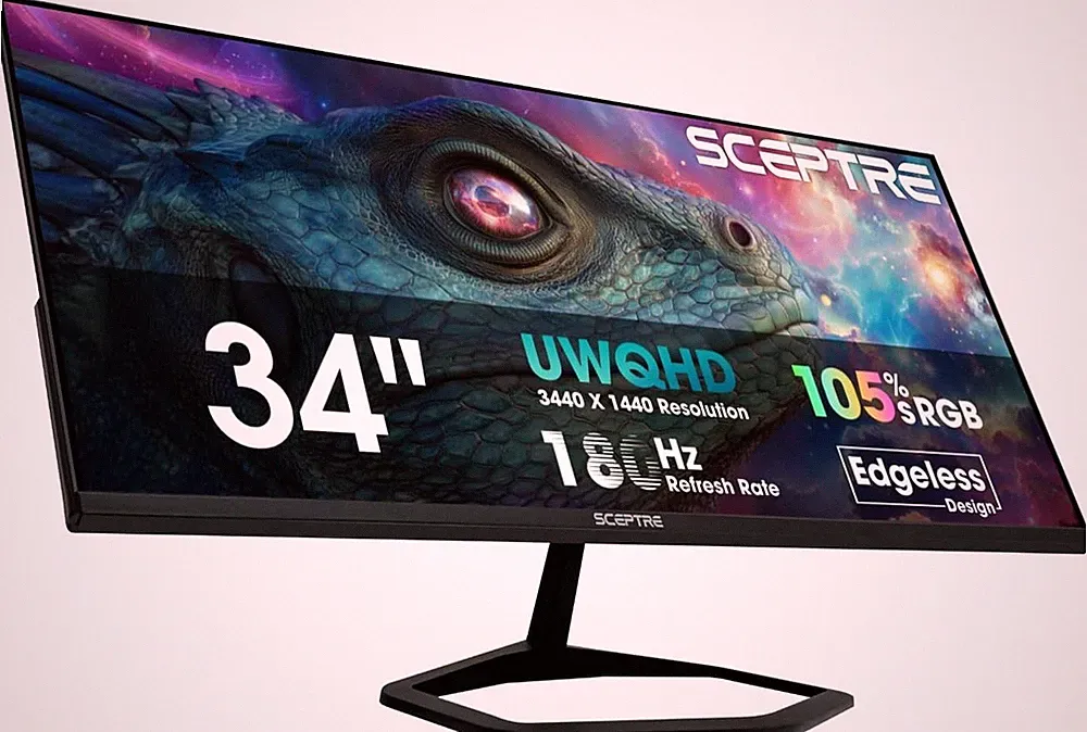 New! 34-Inch Prime Gaming Monitor 3440 X 1440 up to 180Hz Displayport HDMI Buil
