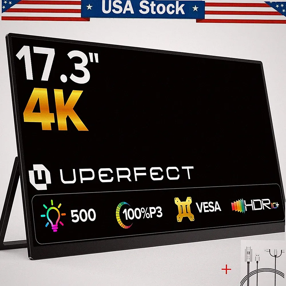 New 4K Portable Monitor UPERFECT 17.3" Gaming Monitor 3840 * 2160 HDMI USB C UHD