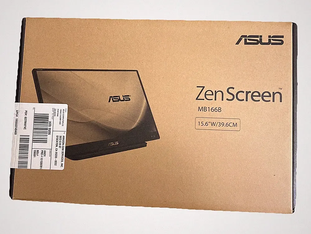 New ASUS zen screen MB166B 15.6" W/39.6cm Portable Monitor factory sealed