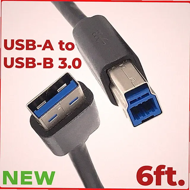 NEW CABLE USB 3.0 Type A to B 5ft for Dell P2418HT 23.8 Touch Screen Monitor