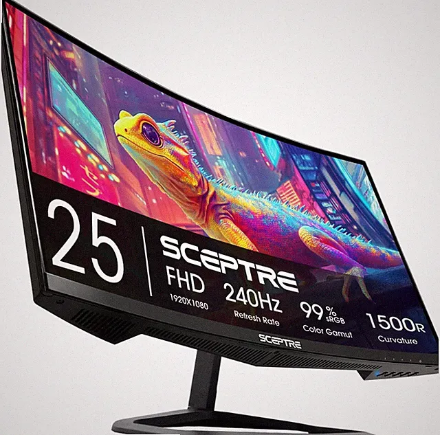 New! Curved 24.5-Inch Gaming Monitor up to 240Hz 1080P R1500 1Ms Displayport X2