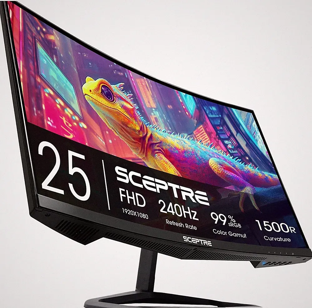 New Curved 24.5-Inch Gaming Monitor up to 240Hz 1080P R1500 1Ms Displayport X2 H