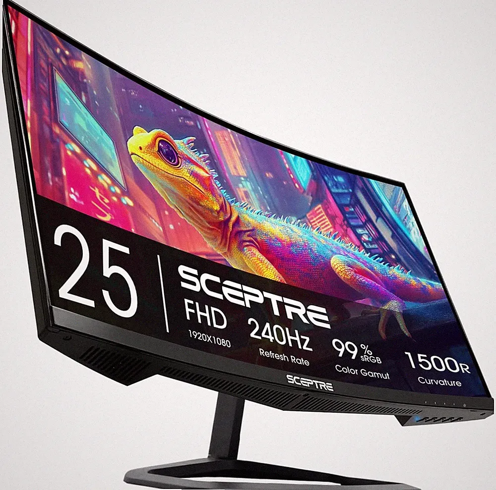 New Curved 24.5-Inch Monitor up to 240Hz 1080P R1500 1Ms Displayport X2 HDMI X2
