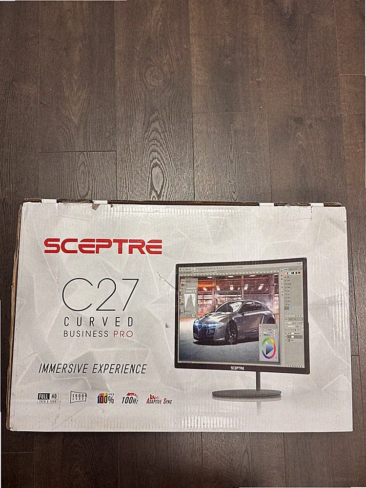 New! Curved 27-inch Gaming Monitor 100Hz 1080p R1500 98% sRGB HDMI x2 VGA Bui...
