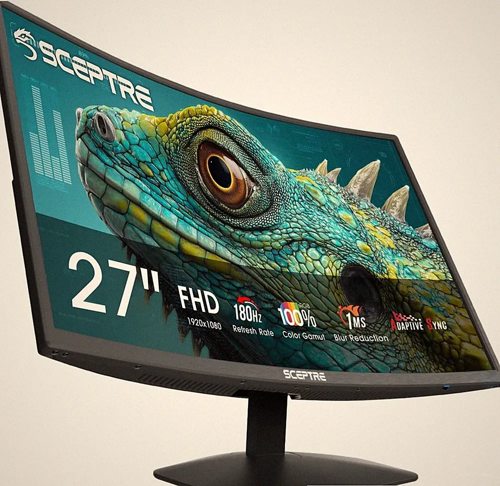 New! Curved 27-Inch Prime Gaming Monitor Displayport X2 180Hz HDMI X2 180Hz 150