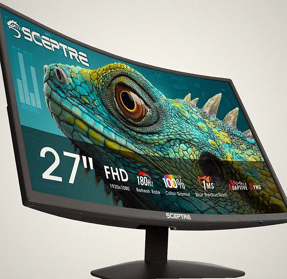 New! Curved 27-Inch Prime Gaming Monitor Displayport X2 180Hz HDMI X2 180Hz 150