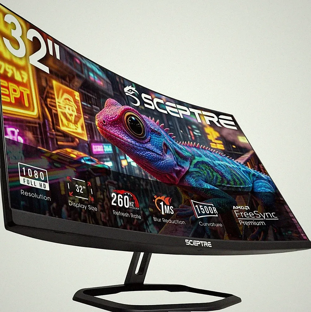 New! Curved 32 Inch Prime Gaming Monitor 1080P 1500R 110% Srgb HDMI X2 up to 24