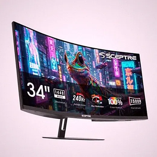 New! Curved-inch Prime Gaming Monitor40 x 1440 up to 240Hz 1500R 1ms 100% 34