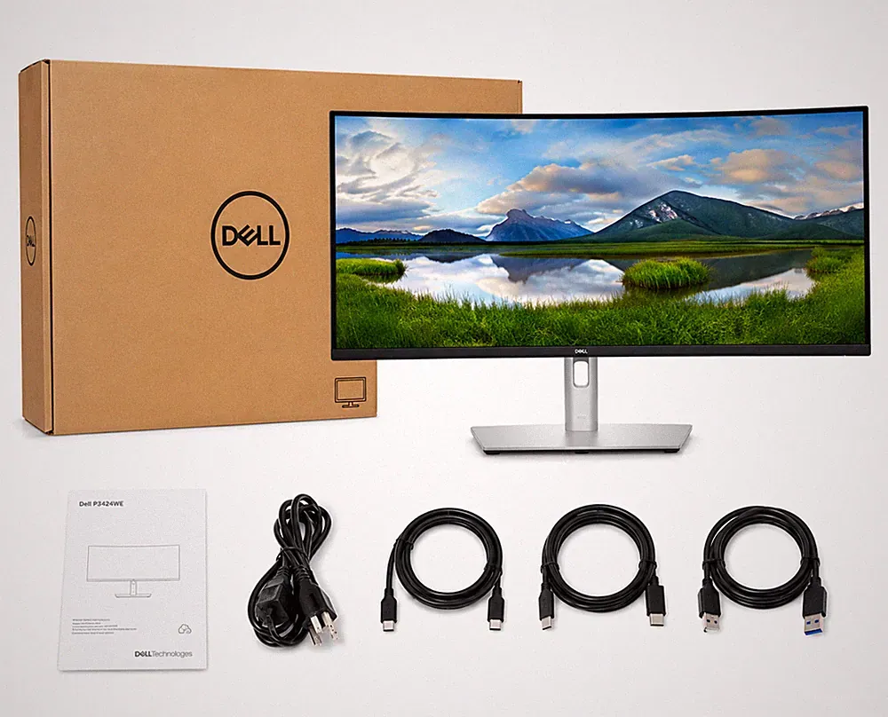 NEW Dell P3424WE 34" Curved WQHD USB-C Hub Monitor 3440x1440 IPS RJ45