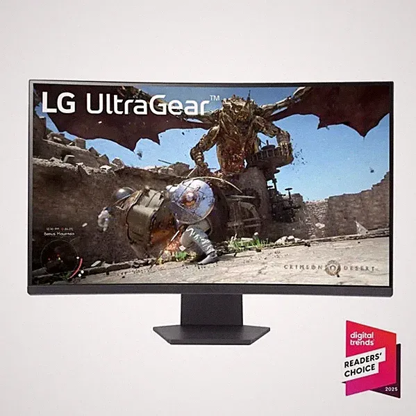 New LG 32GS60QC-B Ultragear 32-Inch Curved Gaming Monitor QHD (2560X1440)