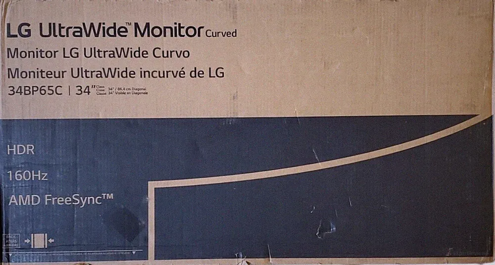 NEW LG 34BP65C-B 34" 21:9 160Hz WQHD UltraWide Curved Monitor w/HDR10 & Freesync