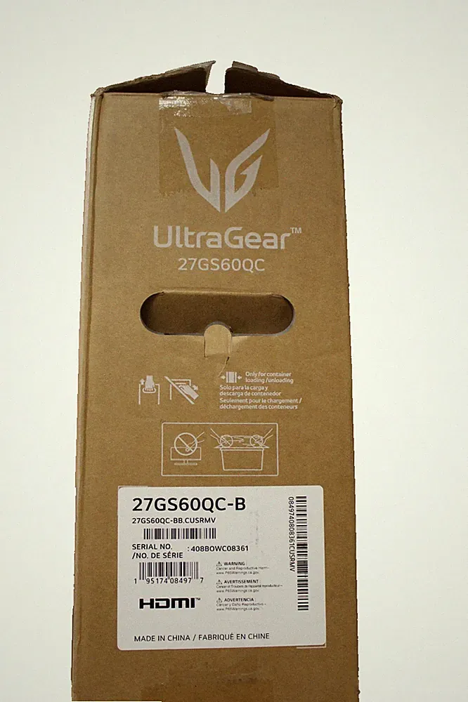 New LG UltraGear 27GS60QC-B 27" 16:9 QHD 180Hz Curved VA LCD HDR Gaming Monitor