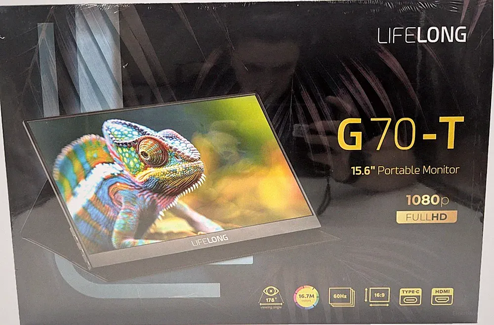 *NEW* Lifelong 15.6" 1080P Portable Monitor G70-T: IPS, Built-In Speakers, 60Hz