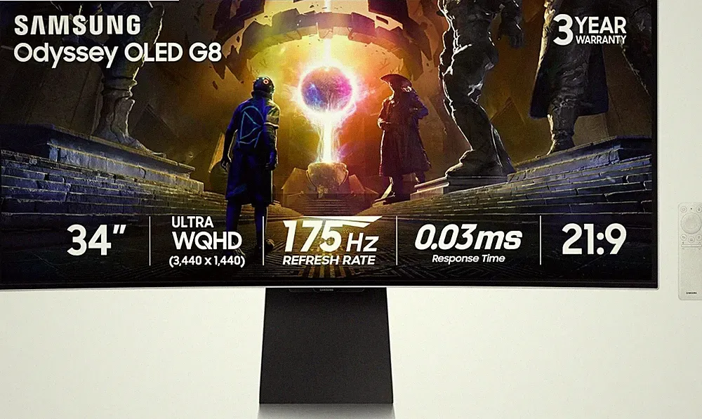 New Samsung 34" Odyssey OLED G8 (G85SD) UWQHD 175Hz 0.03ms Curved Gaming Monitor