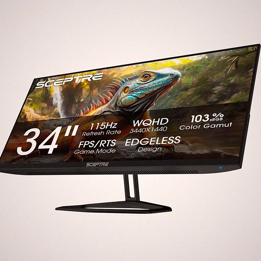 New! Sceptre 34-inch Prime Monitor 3440 x 1440 up to 34" Prime, Machine Black