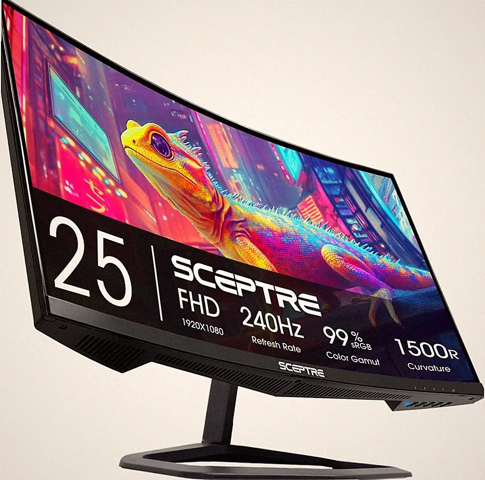 New! Sceptre Curved 24.5-Inch Gaming Monitor up to 240Hz 1080P R1500 1Ms Display