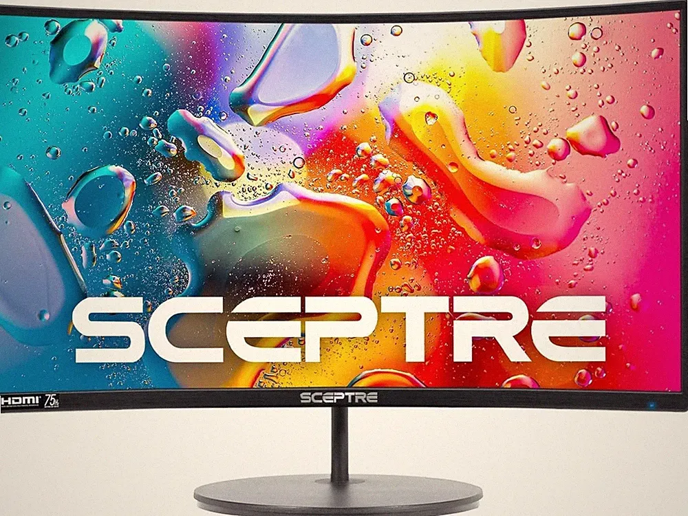 NEW - Sceptre Curved 24in Gaming Monitor 1080p R1500 VESA Wall Mount Black