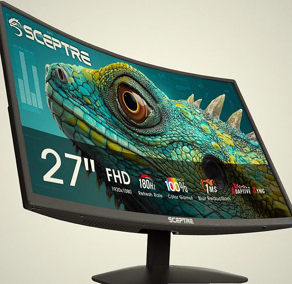 New Sceptre Curved 27 inch Prime Gaming Monitor DisplayPort x2 180Hz HDMI x2