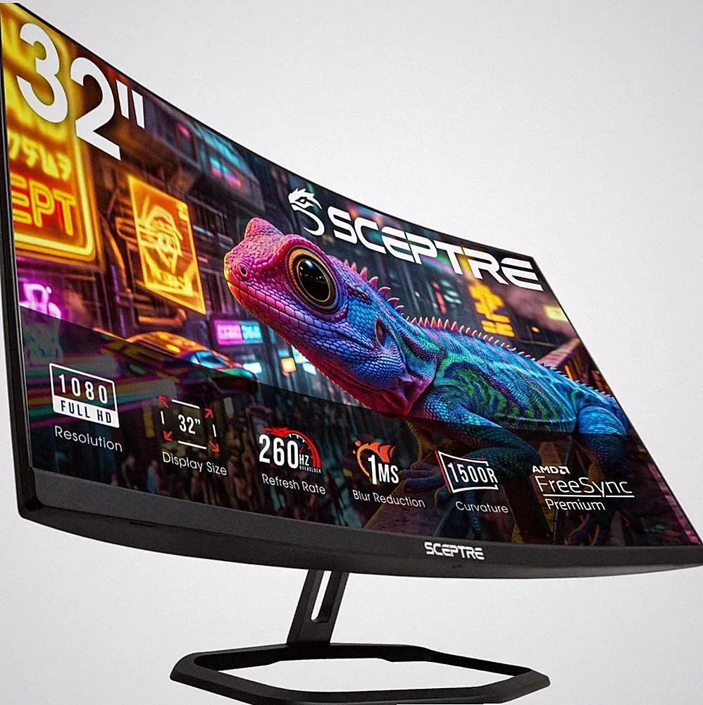 New! Sceptre Curved 32 inch Prime Gaming Monitor 1080p 1500R Machine Black