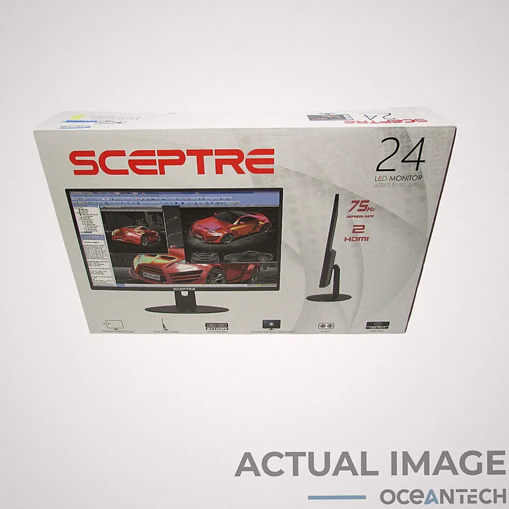 New Sceptre E249W-19203RTK 24" IPS 75Hz LED Ultra Slim Pro Monitor - Black