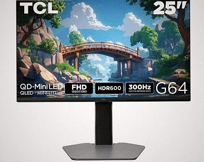 NEW TCL 25” G64 Series FHD HDR QD-Mini LED Gaming Monitor 300Hz Refresh Rate