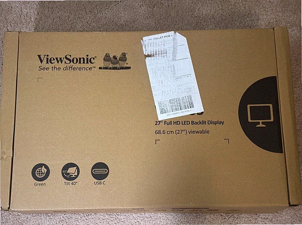 NEW ViewSonic VG2755 27-Inch Full HD LED Backlit Display Monitor USB-C
