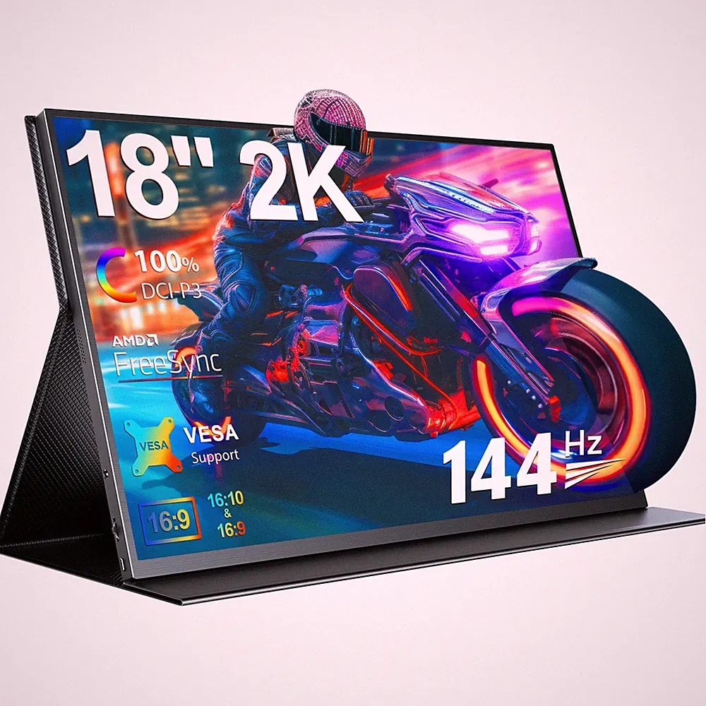 Newsoul 18" 2K 144Hz Gaming Monitor 2560x1600 FreeSync QLED HDR 100% DCI-P3
