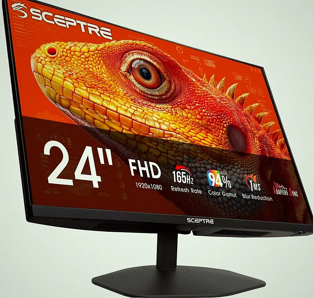 Next-Gen 24-Inch FHD Monitor: 165Hz Refresh Rate, Built-in Audio, Matte Finish